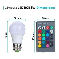 Lámpara Led RGB 5W +Control...