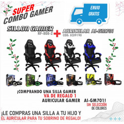 Silla Gamer PC PLAY PS COMBO + AURICULARES GAMER