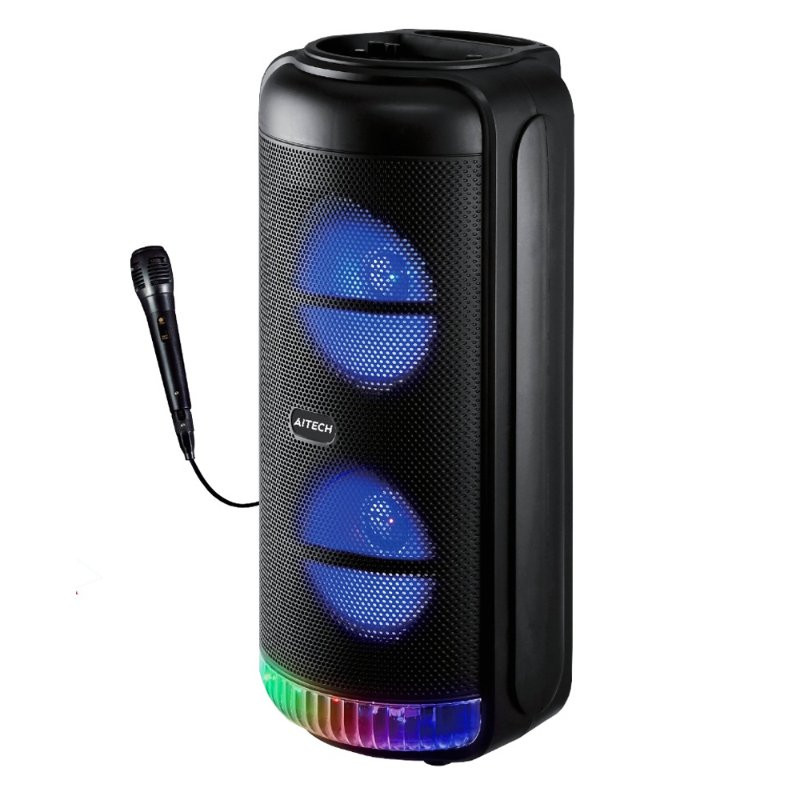 Parlante Bluetooth Portatil 2x8w Karaoke con Luces