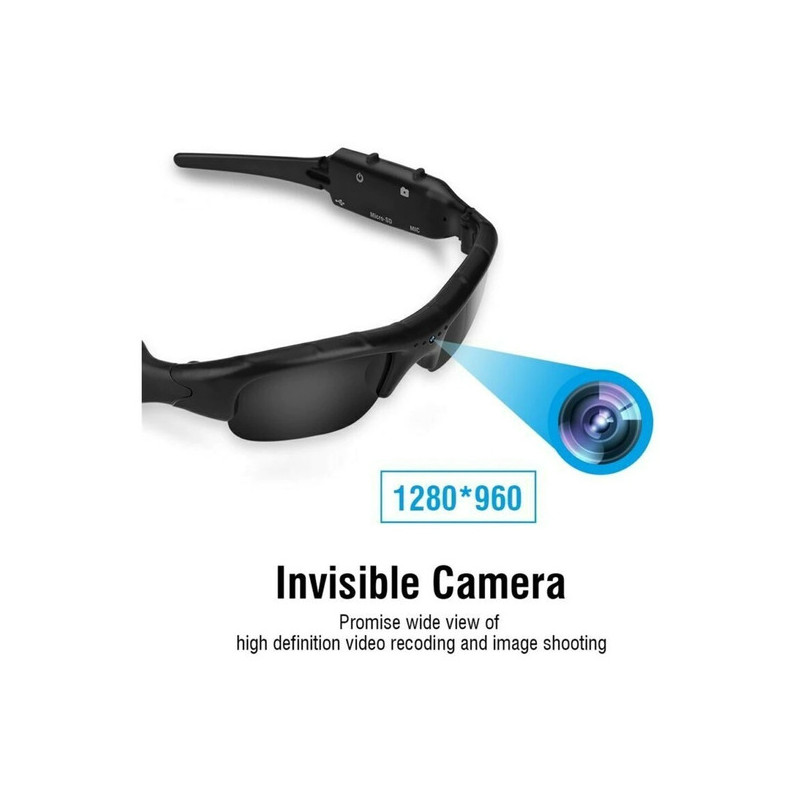 Lentes de Sol Gafas Bluetooth con Cámara HD 1080p + Auriculares Bluetooth Manos Libres UV